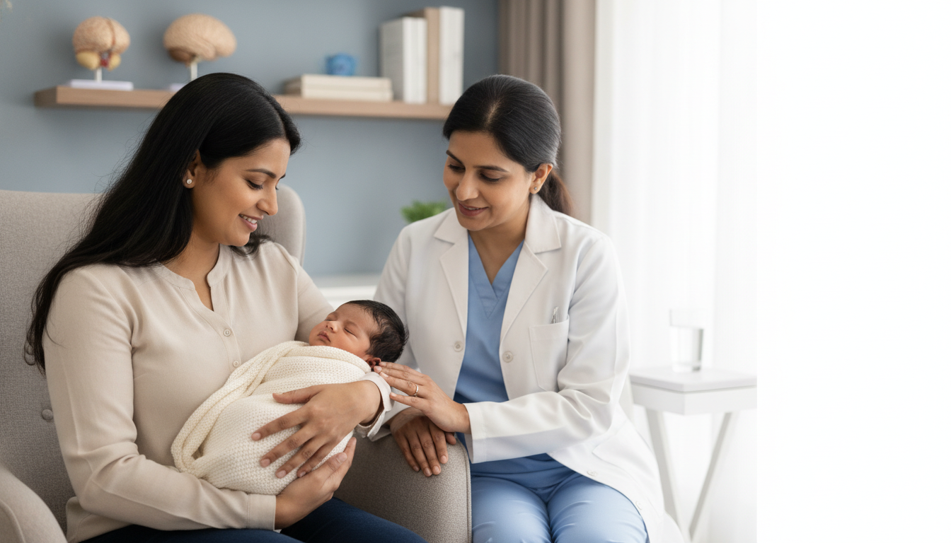 Newborn with parent