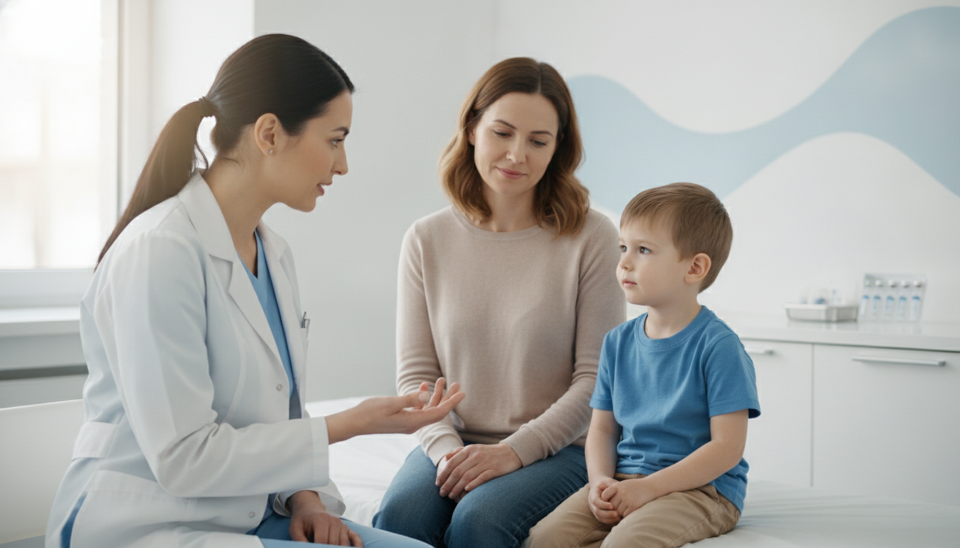 A pediatrician administering a gentle vaccination to a child